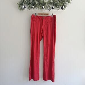CAbi Valentine Linen Trouser Red Size 8 tall